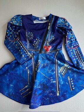 DISNEYS DESCENDANTS2  Evie costume blue long sleeve dress girls size 5-6 years
